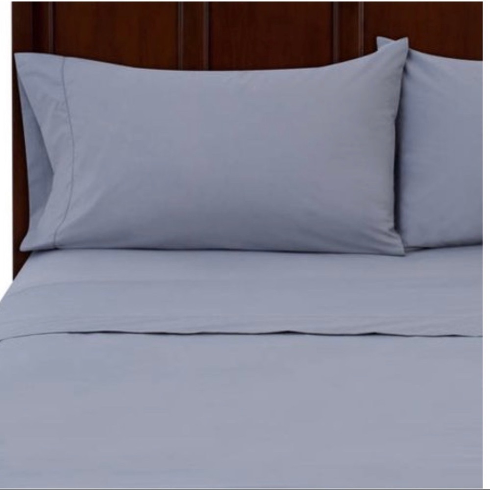 𝅺NEW-MAINSTAYS 250 TC Queen Blue/Grey Bedding Set